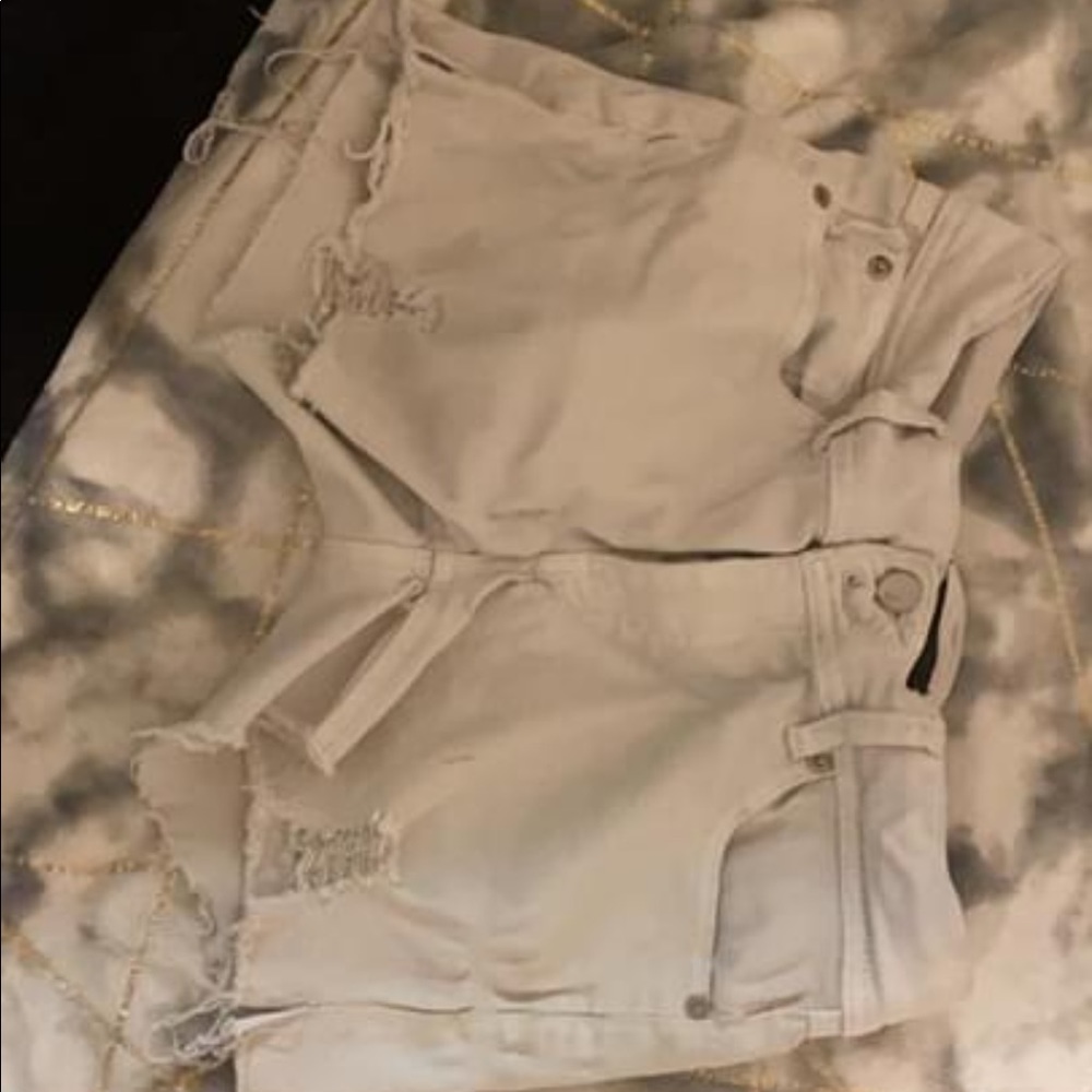 White cut off shorts